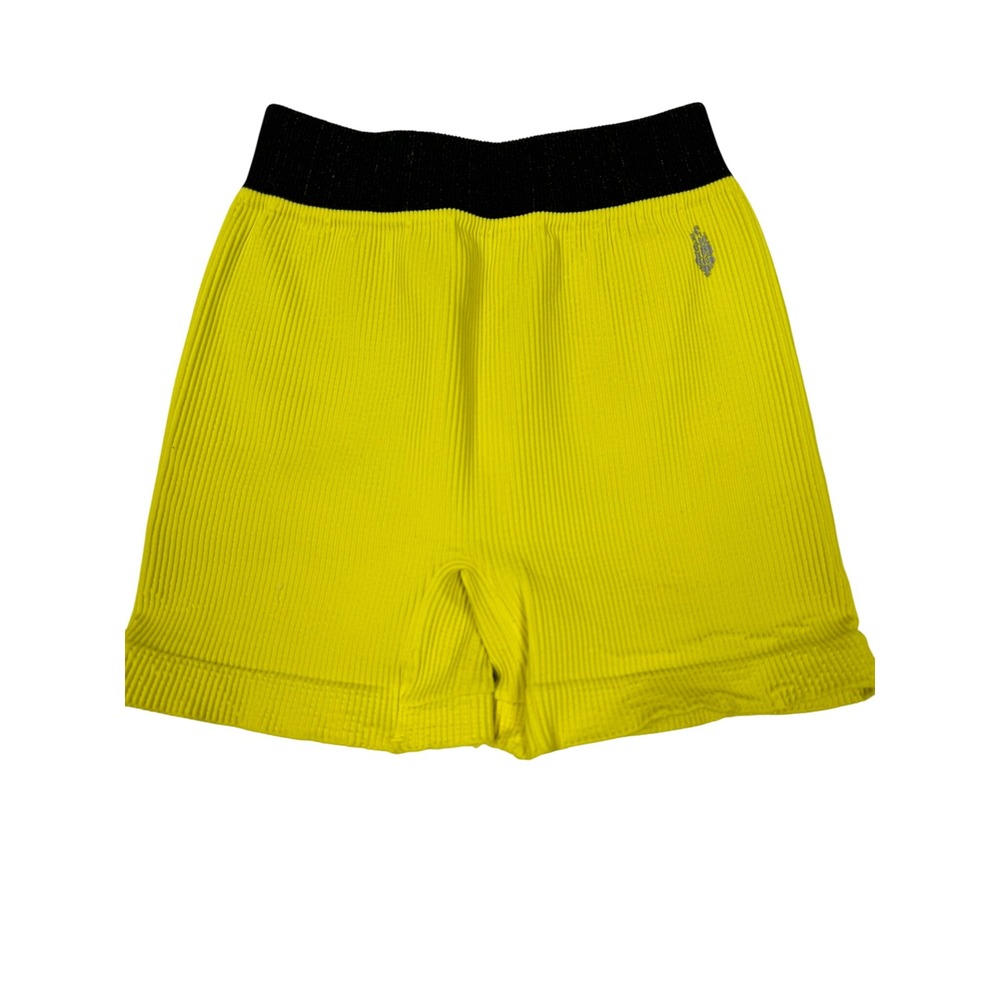 Free People Movement Neon Yellow Ribbed Biker Shorts Seamless M/L
